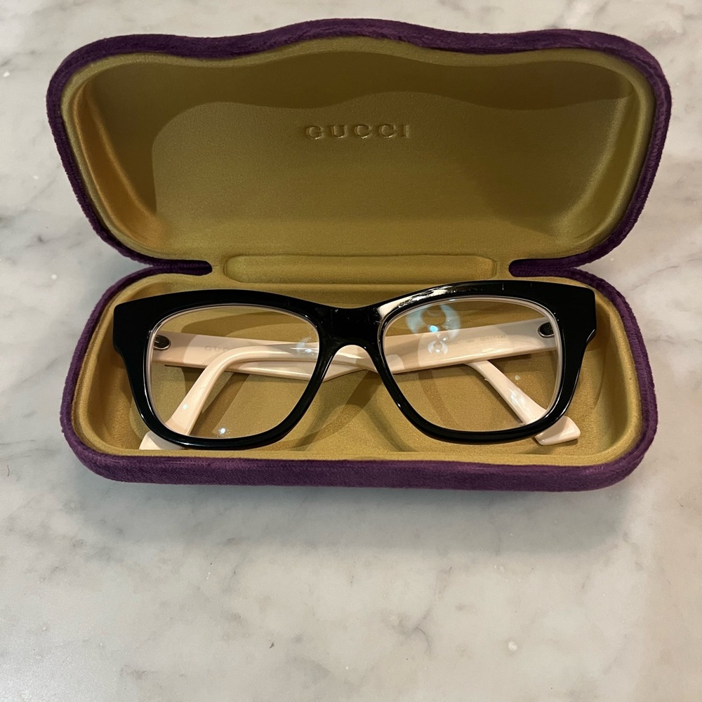 Gucci Black Glasses with Purple Case